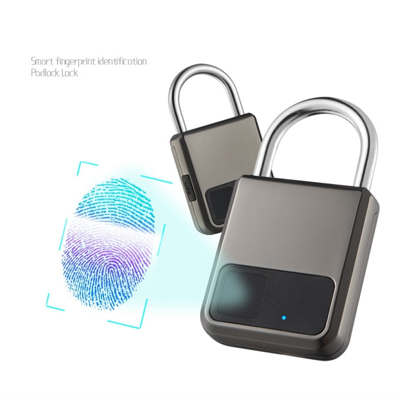 Ultimate Security: Fingerprint Padlock - Waterproof, Smart, Anti-Theft, USB Charge.