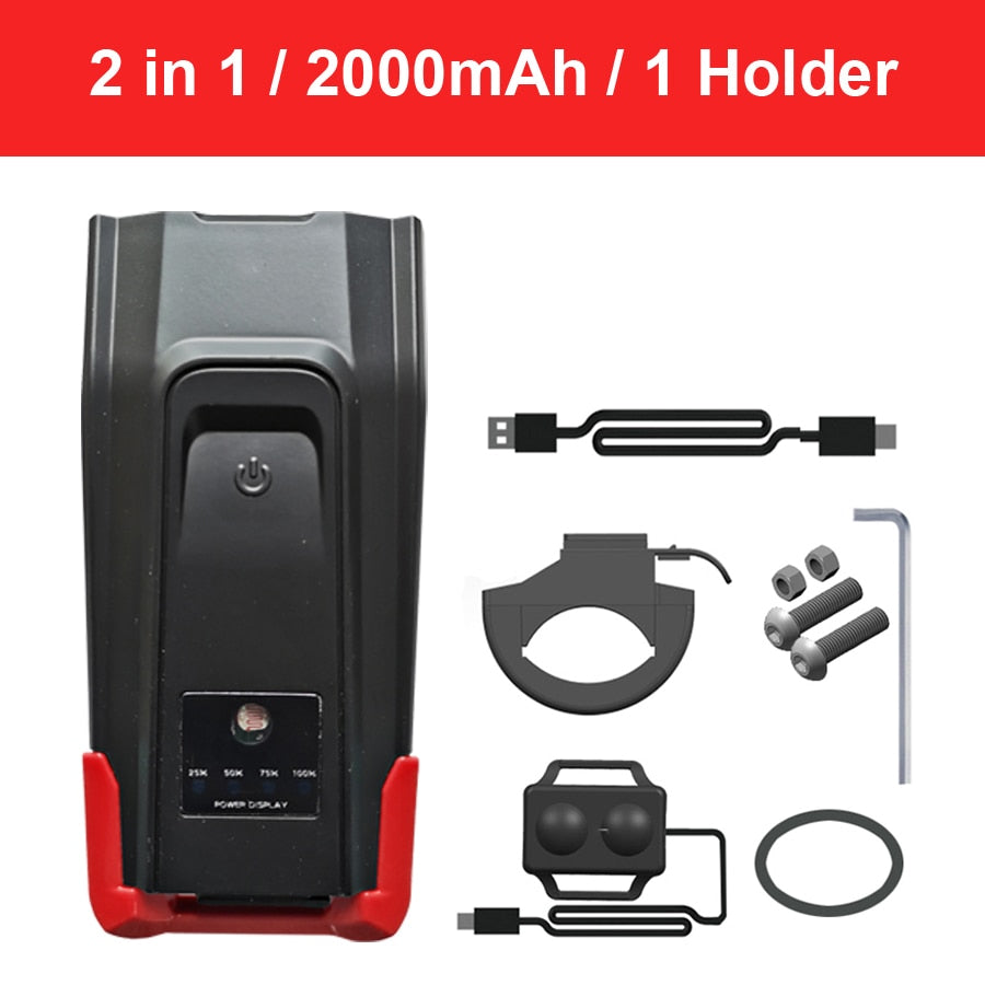 USB Rechargeable T6 LED Bike Light with Computer Horn: Waterproof Front Bicycle Flashlight & Dual Holder