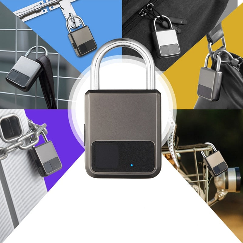 Ultimate Security: Fingerprint Padlock - Waterproof, Smart, Anti-Theft, USB Charge.