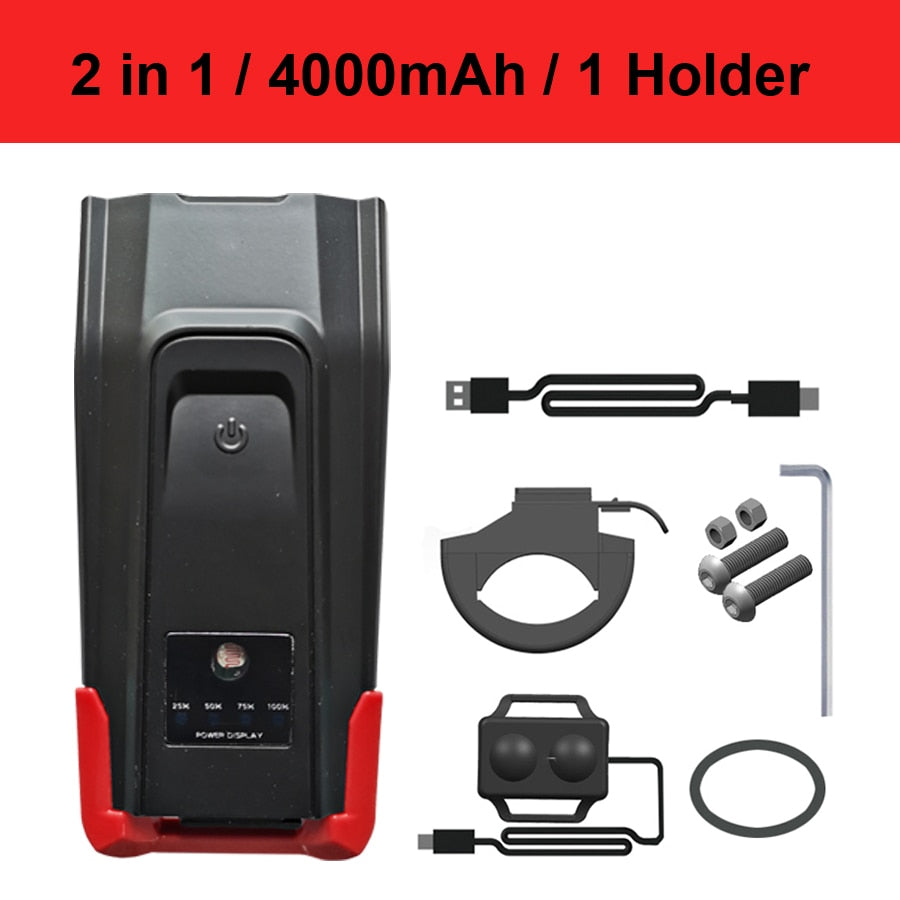 USB Rechargeable T6 LED Bike Light with Computer Horn: Waterproof Front Bicycle Flashlight & Dual Holder