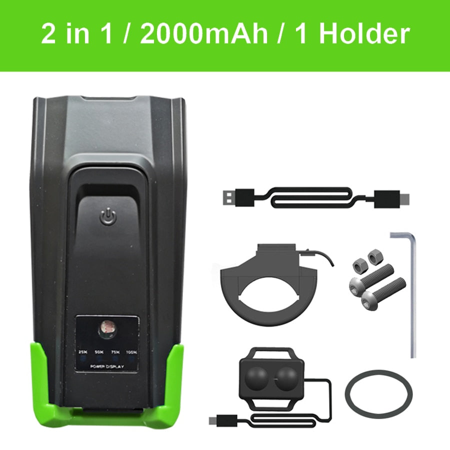 USB Rechargeable T6 LED Bike Light with Computer Horn: Waterproof Front Bicycle Flashlight & Dual Holder