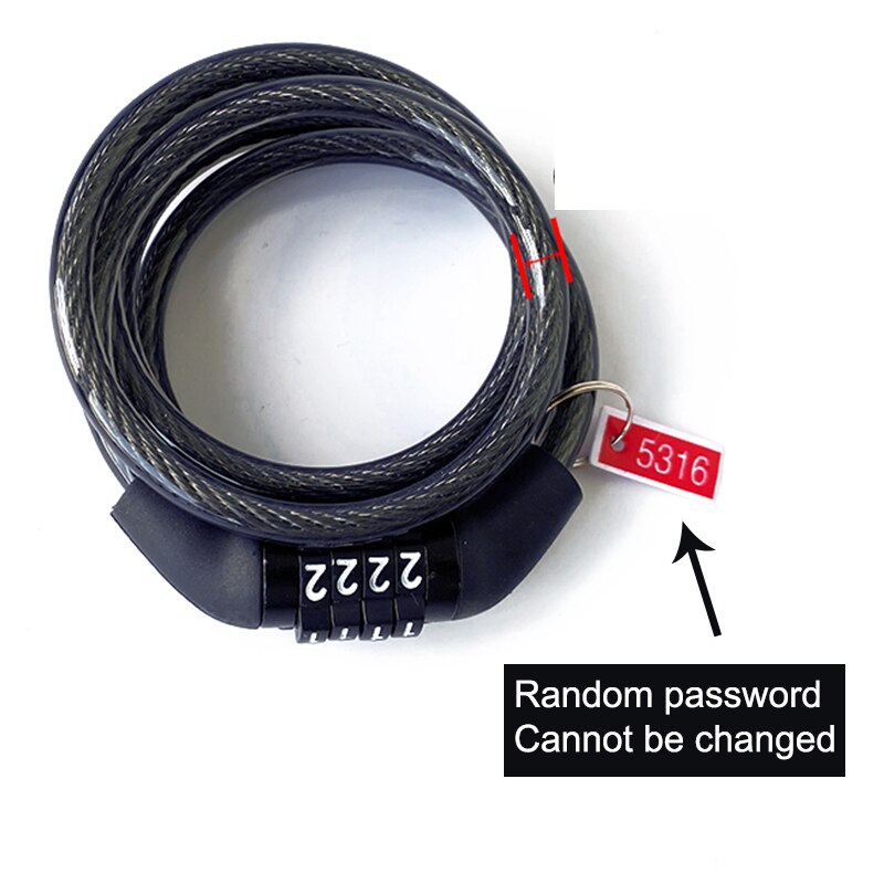 Secure Your Ride: Code Password Bicycle Lock for Anti-Theft Protection with Spiral Steel Cable
