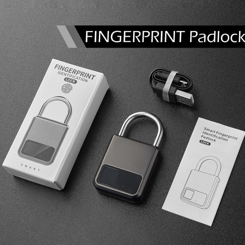 Ultimate Security: Fingerprint Padlock - Waterproof, Smart, Anti-Theft, USB Charge.