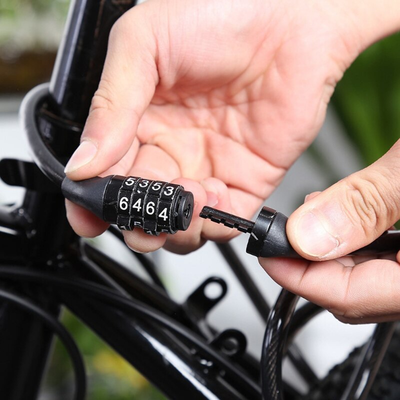 Secure Your Ride: Code Password Bicycle Lock for Anti-Theft Protection with Spiral Steel Cable