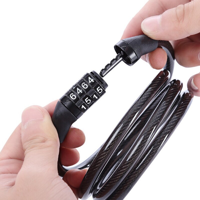 Secure Your Ride: Code Password Bicycle Lock for Anti-Theft Protection with Spiral Steel Cable