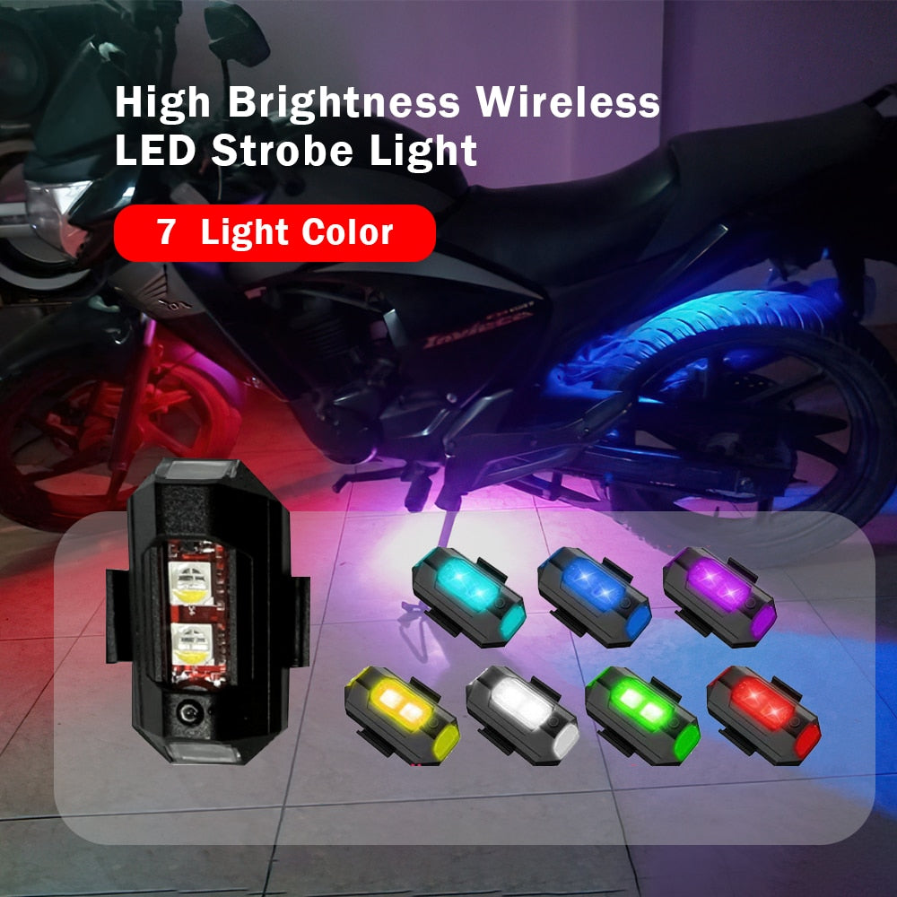 Universal LED Anti-collision Warning Light Mini Signal 7 Colors Turn Signal Indicator Motorcycle.