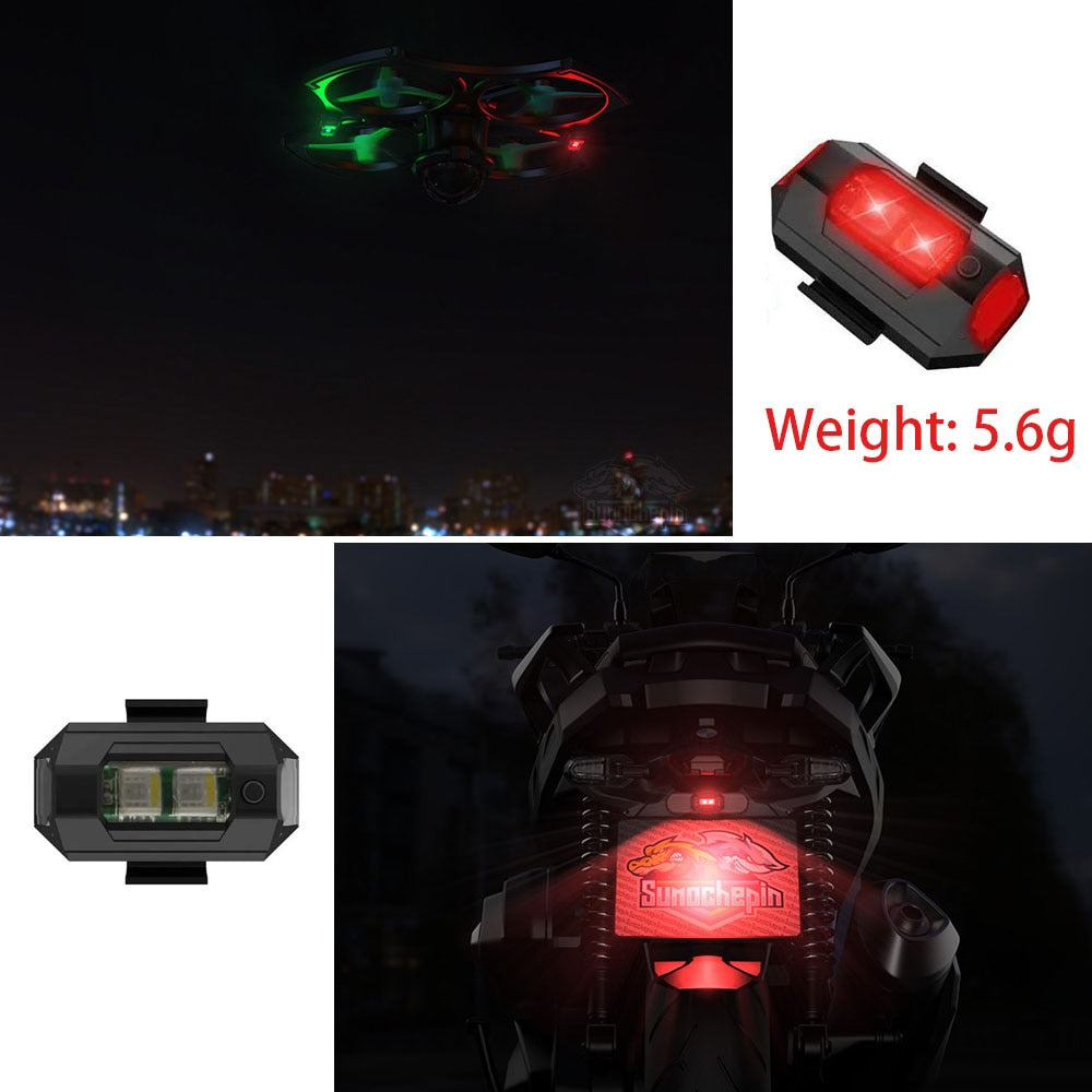 Universal LED Anti-collision Warning Light Mini Signal 7 Colors Turn Signal Indicator Motorcycle.