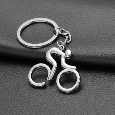 Metal Sporty Cyclist Keychain - Road Bicycle Figure for Cycling Enthusiasts