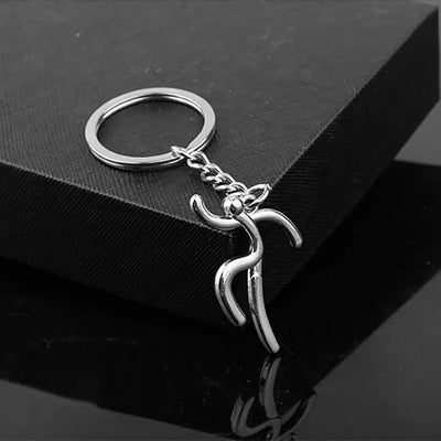 Metal Sporty Cyclist Keychain - Road Bicycle Figure for Cycling Enthusiasts