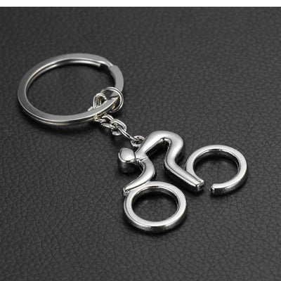 Metal Sporty Cyclist Keychain - Road Bicycle Figure for Cycling Enthusiasts