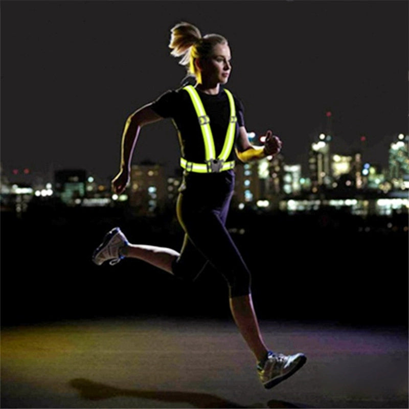 High-Visibility Reflective Safety Vest: Elastic, Adjustable, and Durable for Cycling and Construction