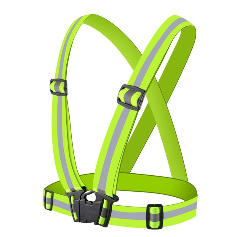 High-Visibility Reflective Safety Vest: Elastic, Adjustable, and Durable for Cycling and Construction