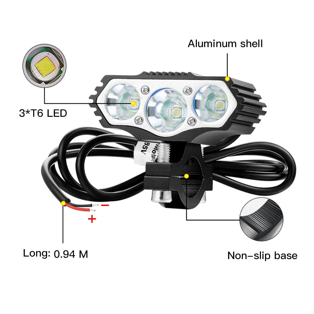 High-Intensity Electric Scooter Headlight: 1000 Lumens for Enhanced Visibility, Compatible with 36V, 48V, 52V, and 60V Ebikes